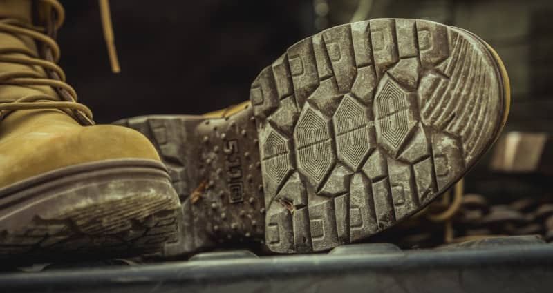 5.11 Tactical boots showing the sole pattern
