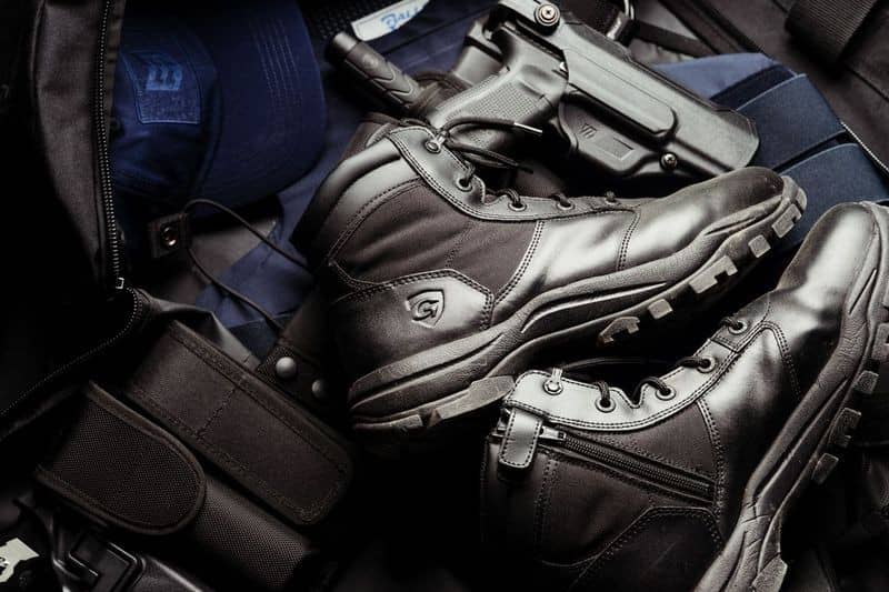 Police boots and gear