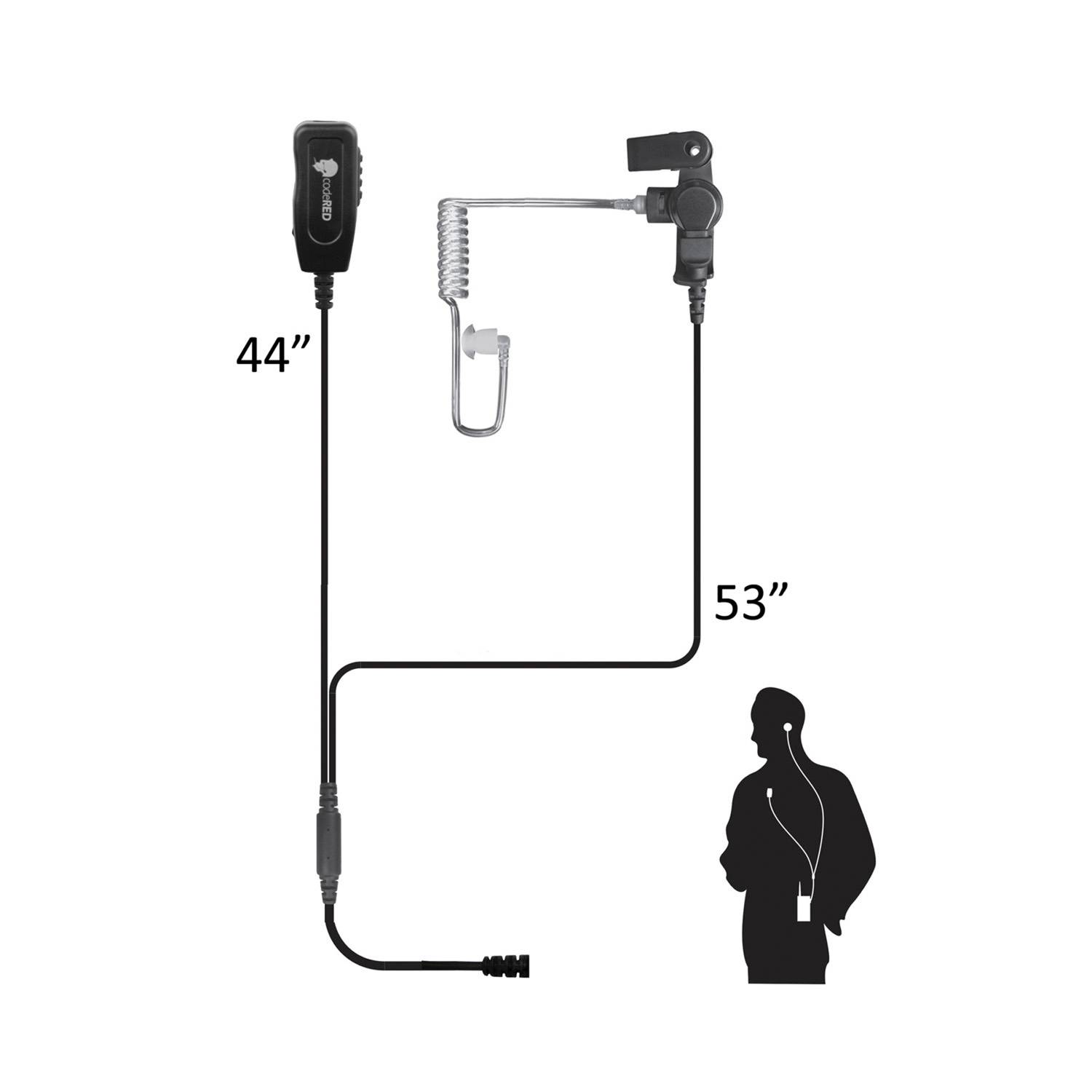 Code Red Investigator Two-Wire Mic for Motorola APX and XPR