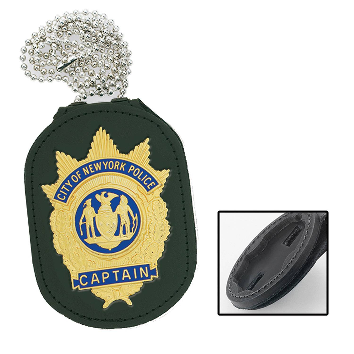 Strong Clip On Recessed Badge Holder (Double Thick with Chai