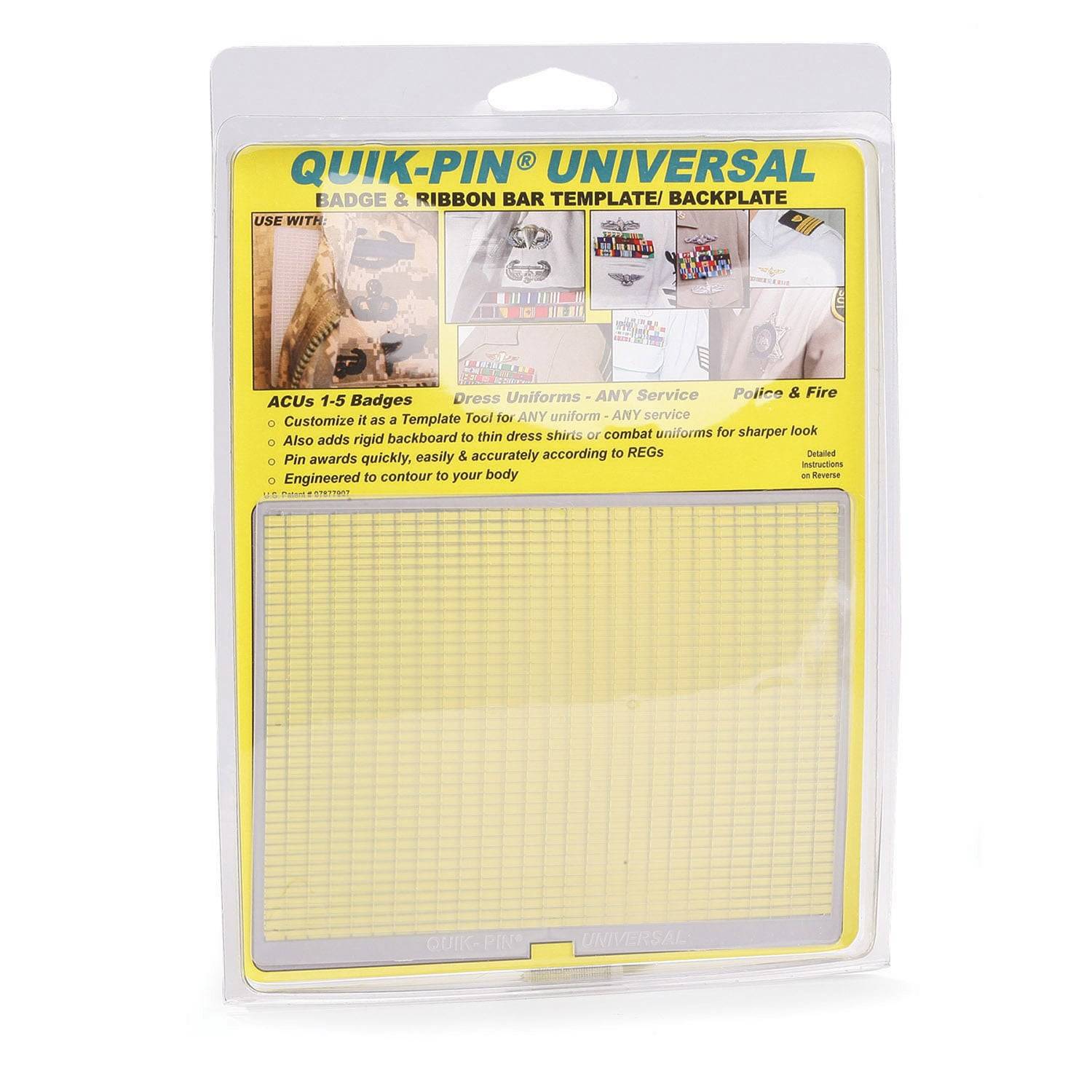 Quik-Pin Universal Badge and Ribbon Bar Backplate