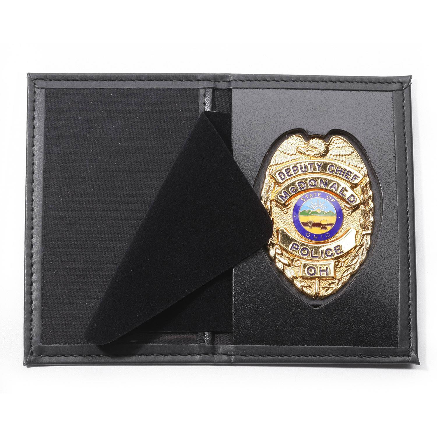 Perfect Fit Dress Leather Recessed Badge and Single ID Case
