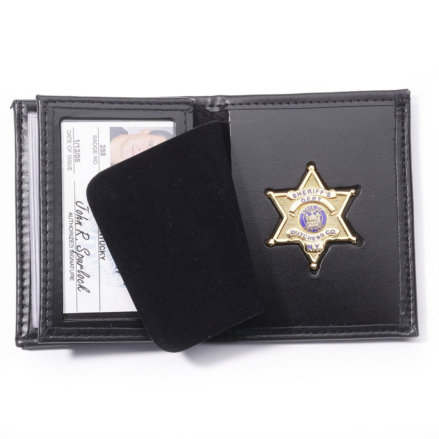 Perfect Fit RFID Blocking Hidden Badge Wallet with Credit Ca