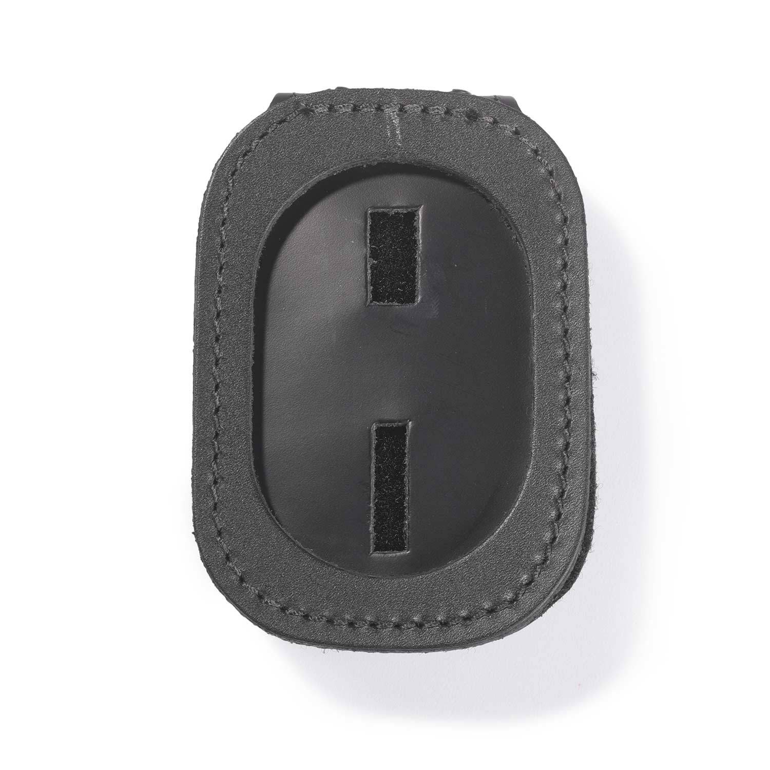 Strong Leather Clip-On Badge Holder w/ Chain Velcro Closure