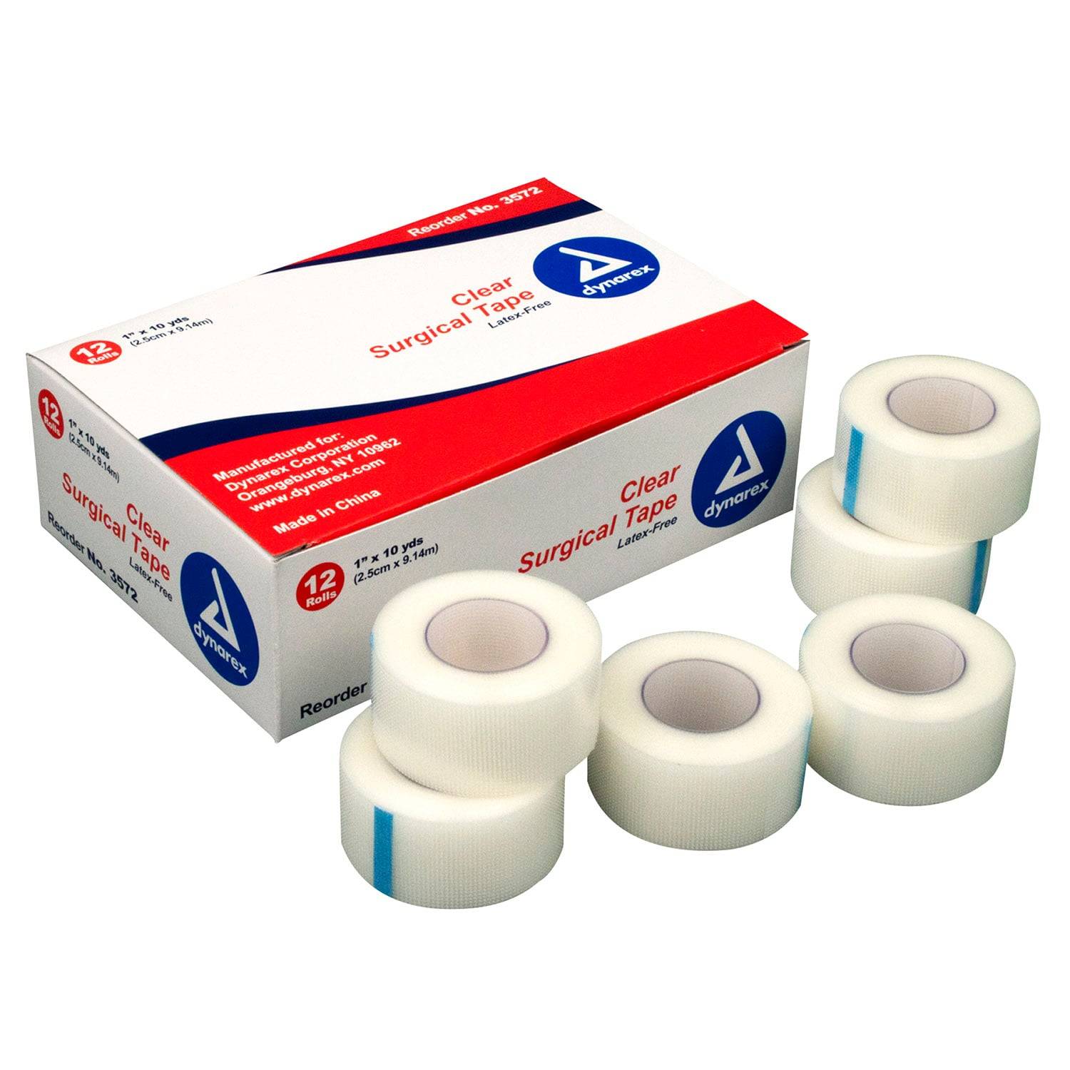 Dynarex 1' Transparent Surgical Tape (12 Pack)