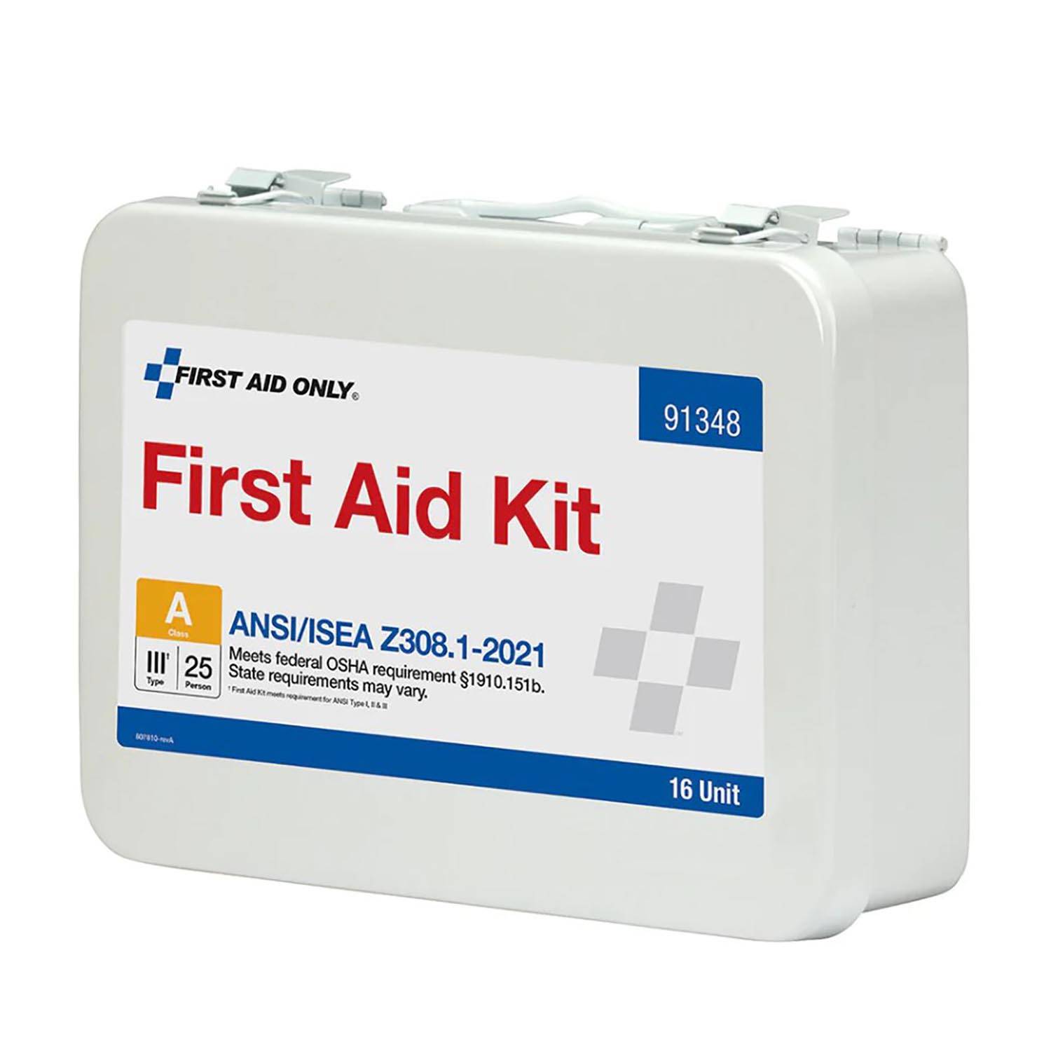 First Aid Only 25 Person ANSI A 16 Unit Metal First Aid Kit,
