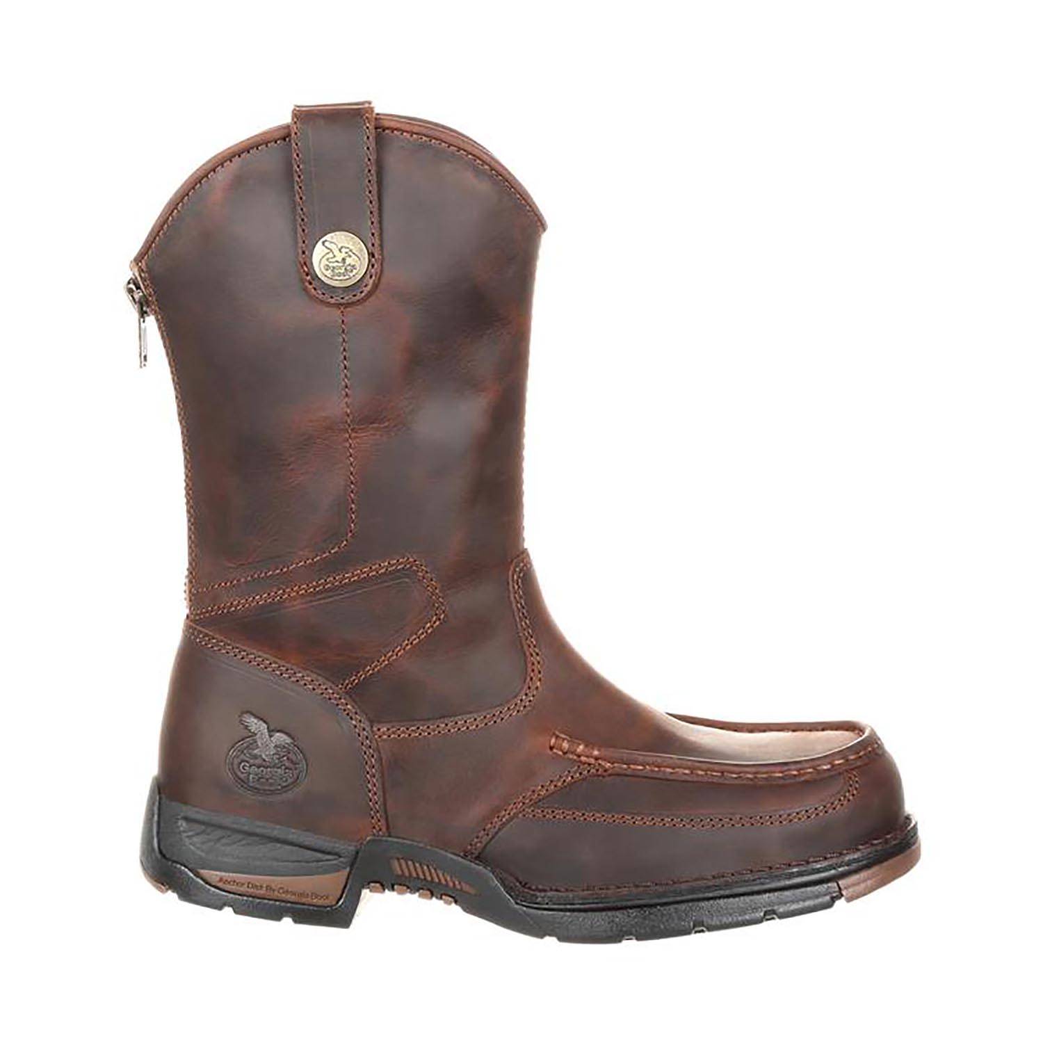 GEORGIA MEN'S 11" ATHENS MOC-TOE PULL-ON BOOTS