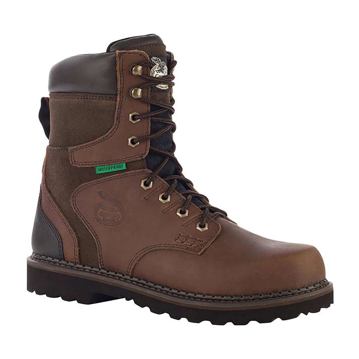 GEORGIA BOOT MEN'S 8" BROOKVILLE STEEL TOE WATERPROOF BOOTS