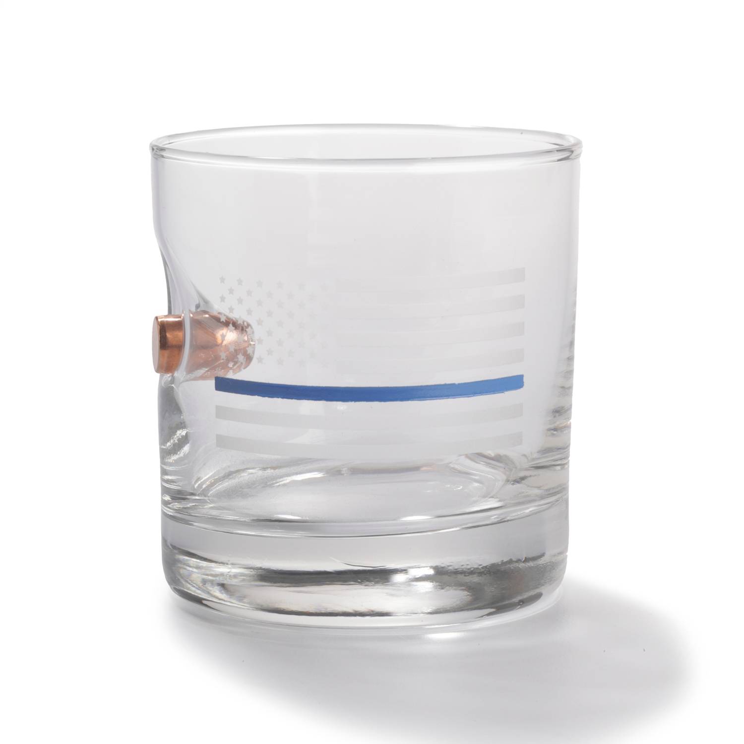 BenShot Thin Blue Line .45ACP Rocks Glass