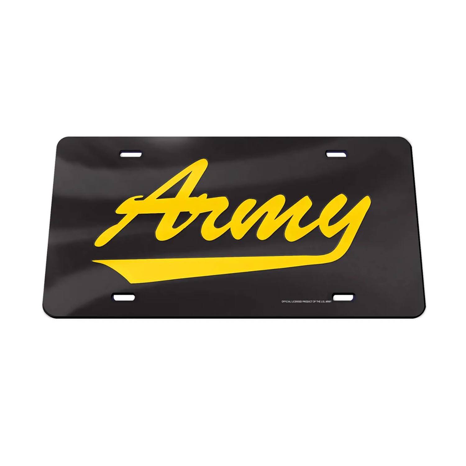 Wincraft Army Script Acrylic License Plate - Metallic Finish