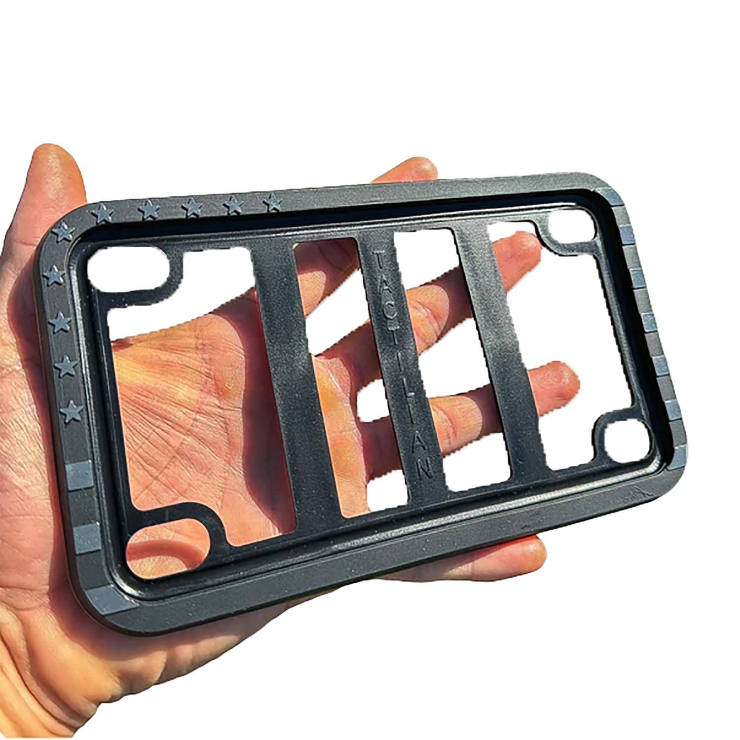 Tactilian Motorcycle Silicone American Flag License Plate Fr