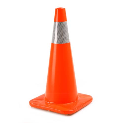 Cortina Safety 18" Reflective Traffic Cones (10 Per Box)