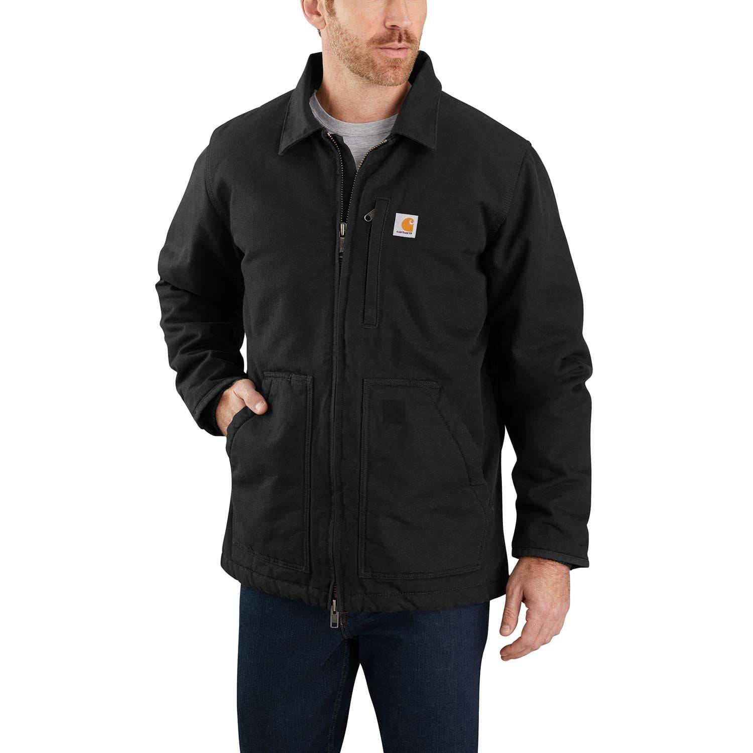 CARHARTT LOOSE FIT WASHED DUCK SHERPA-LINED COAT