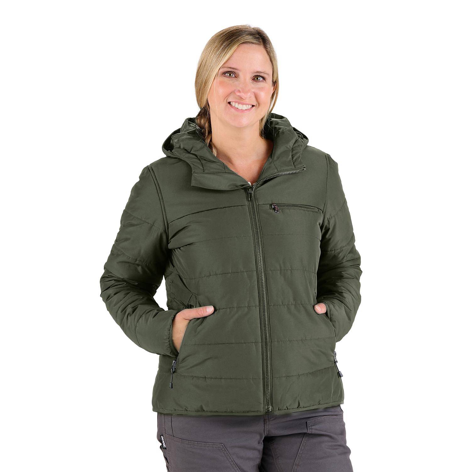 BERNE WOMEN�S CHANNEL QUILT RIPSTOP HOODED JACKET