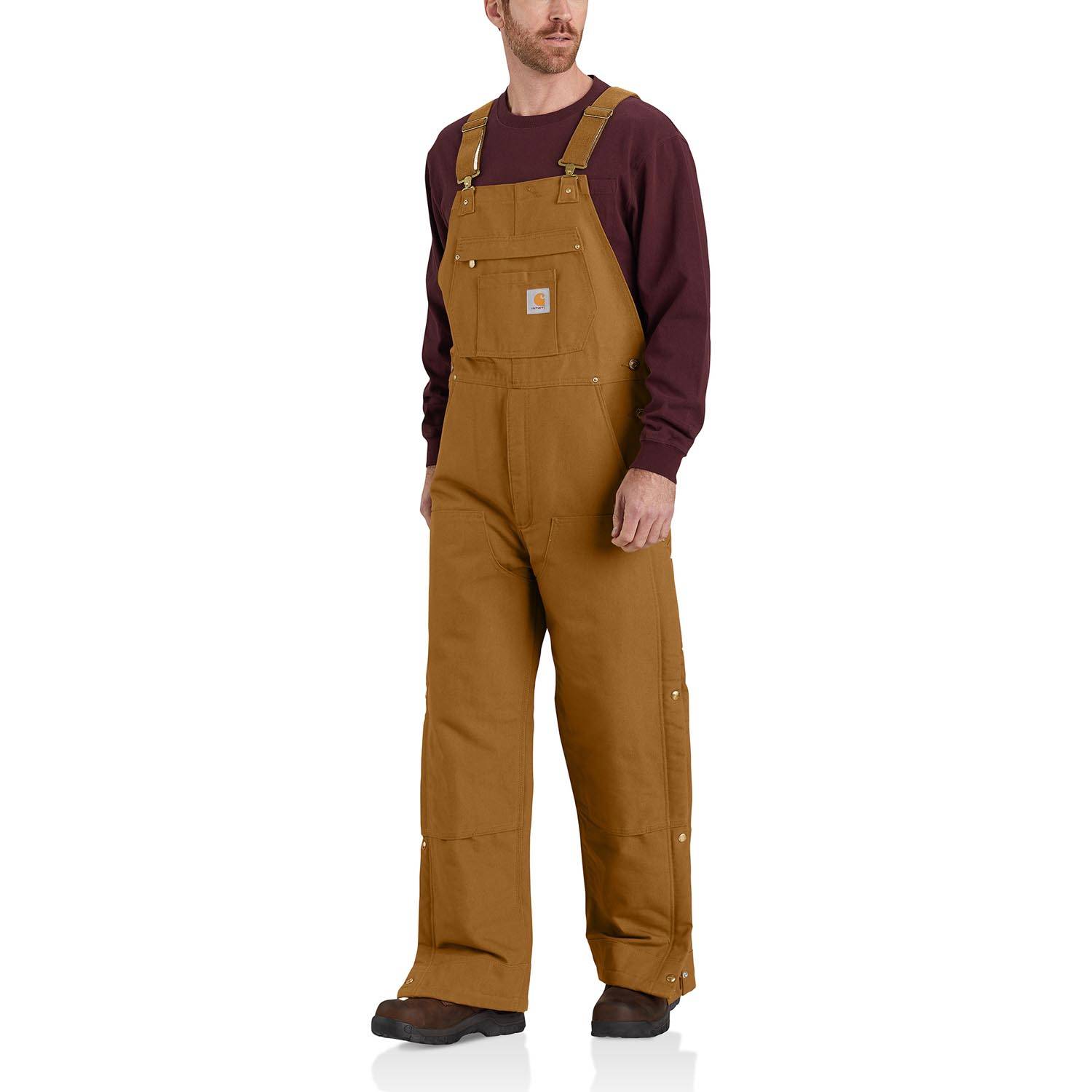 CARHARTT MEN'S LOOSE FIT FIRM DUCK INSULATED BIB OVERALLS