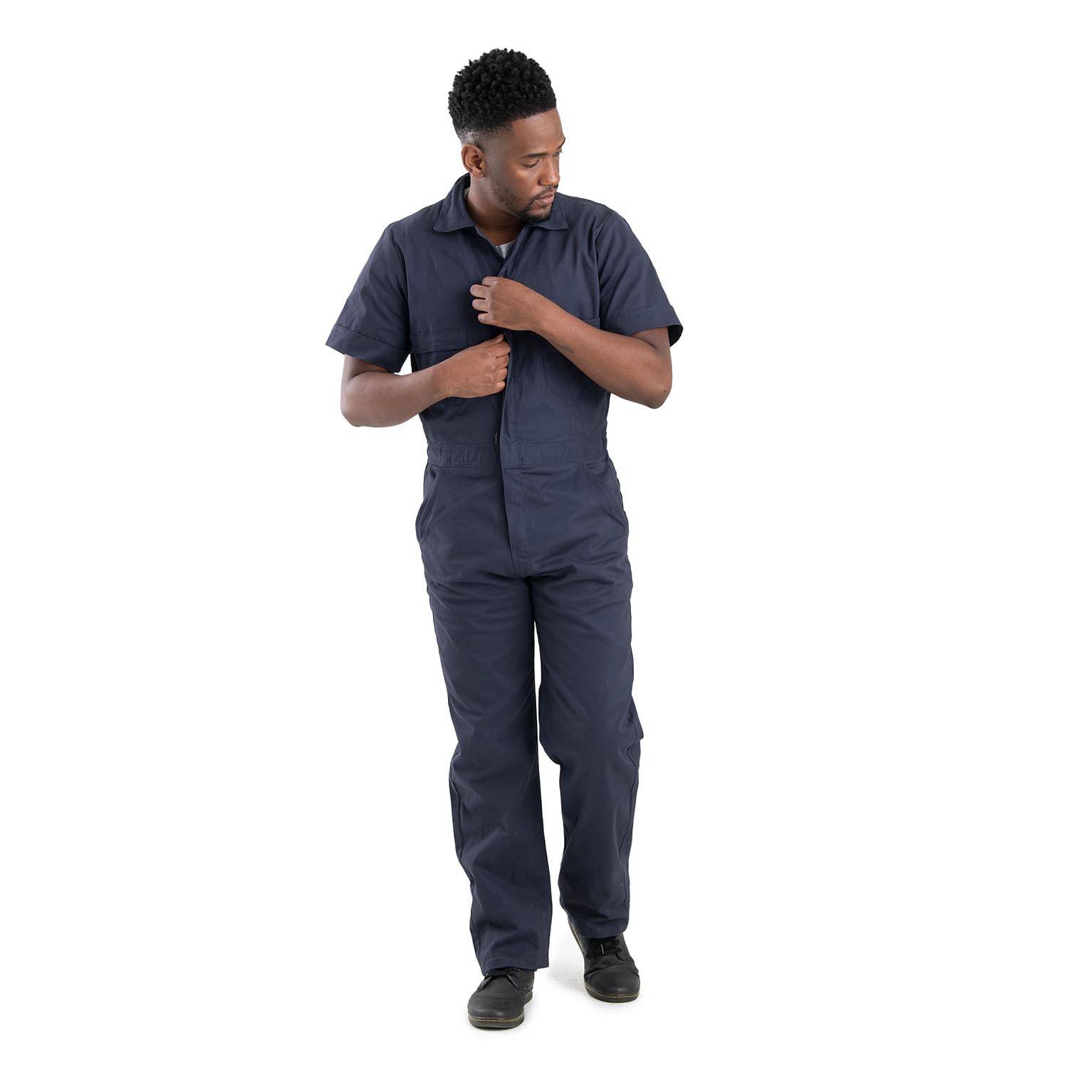 BERNE MEN'S HIGHLAND SHORT SLEEVE FLEX POPLIN COVERALLS