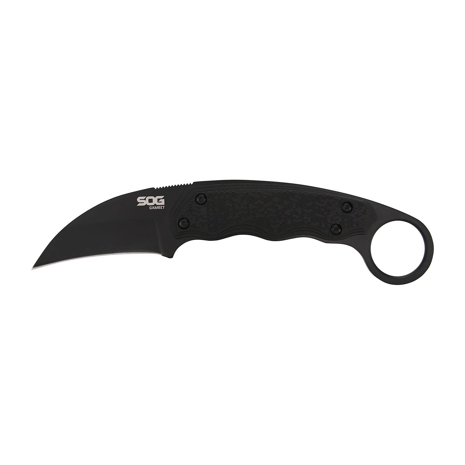 SOG Gambit Blackout Sheepsfoot Knife