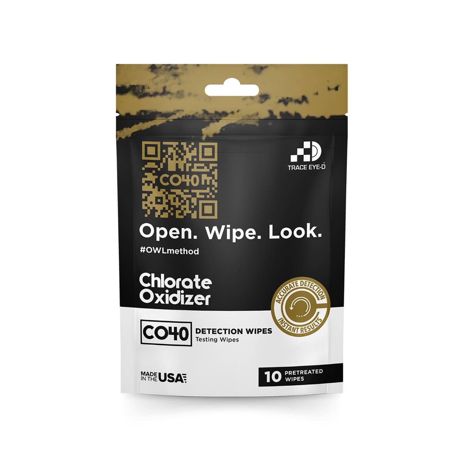 Trace Eye-D O40 Chlorate Oxidizer Explosive Wipes, 10 count