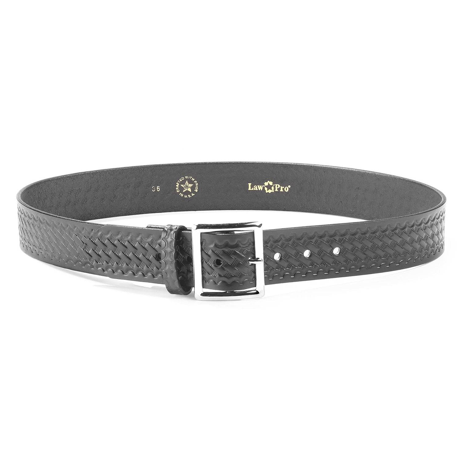 LawPro 1 3/4" Black Leather Garrison Belt