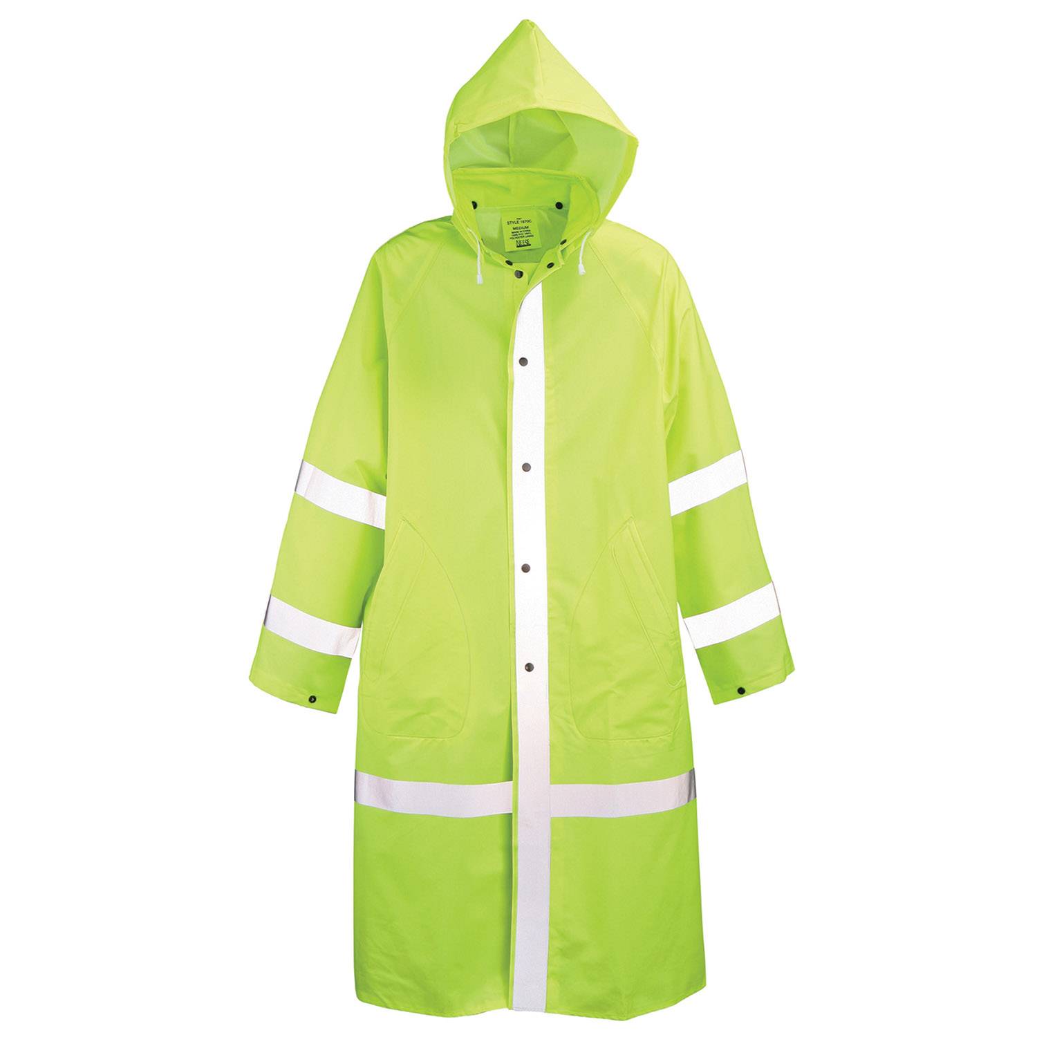 Neese Lime Green 48" PVC Vinyl Raincoat with Reflective