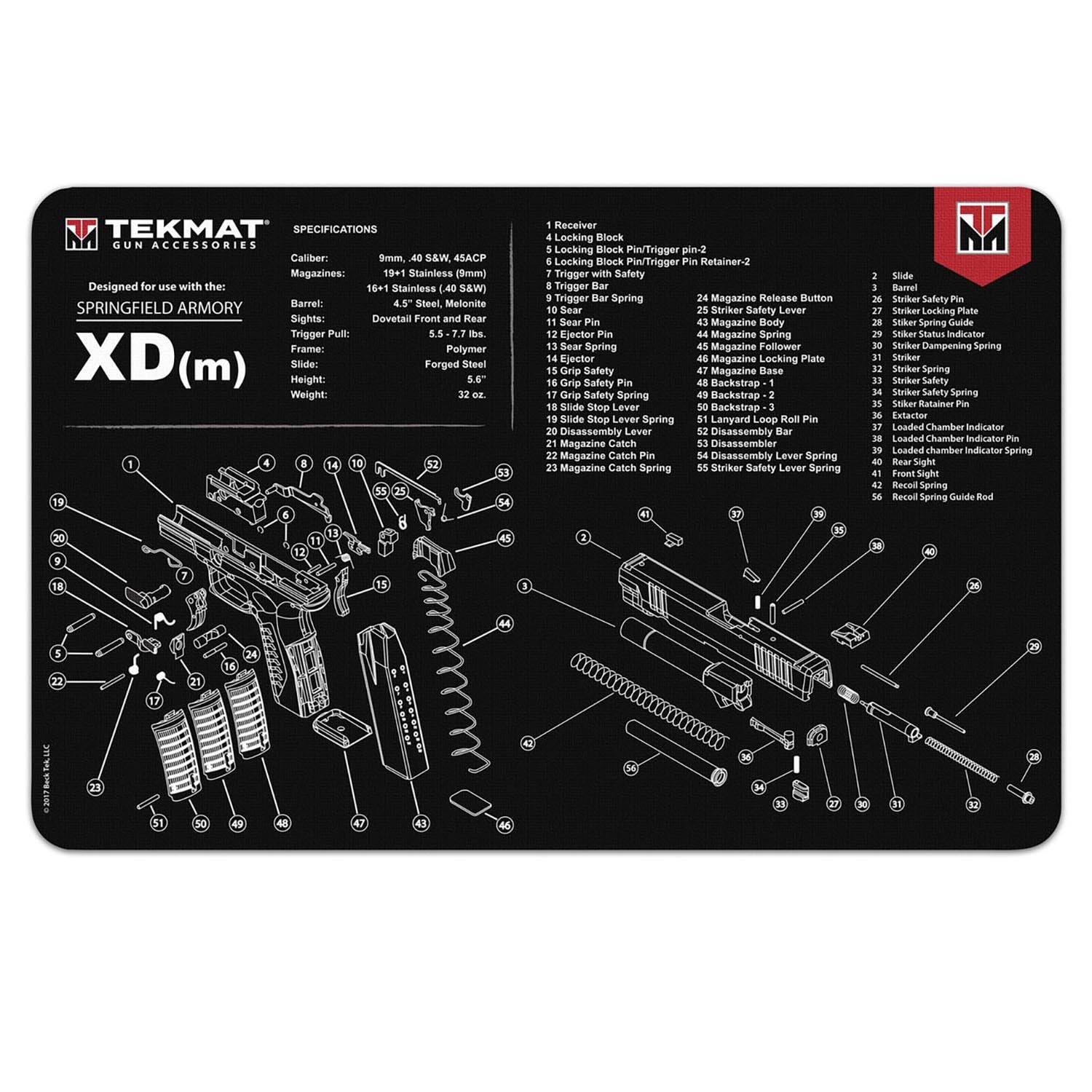 TekMat Springfield Armory XD(m) Gun Cleaning Mat 17"