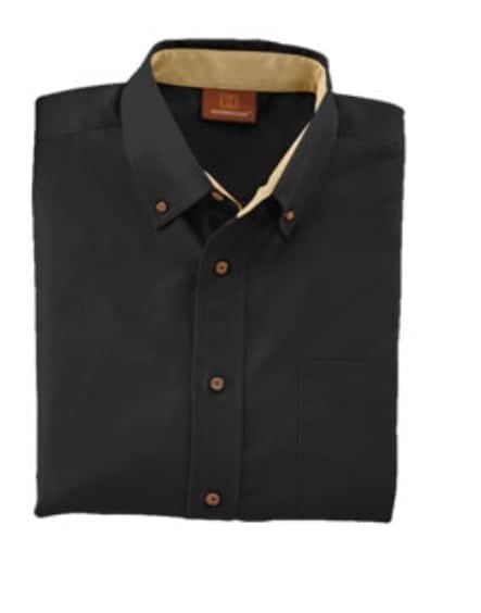 HARRITON MEN'S EASY BLEND LONG-SLEEVE TWILL SHIRT