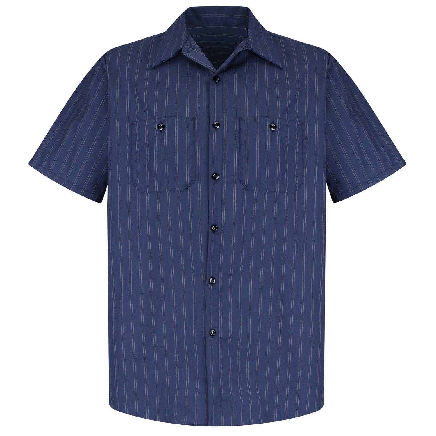 RED KAP MEN'S INDUSTRIAL STRIPE POPLIN WORK SHIRT
