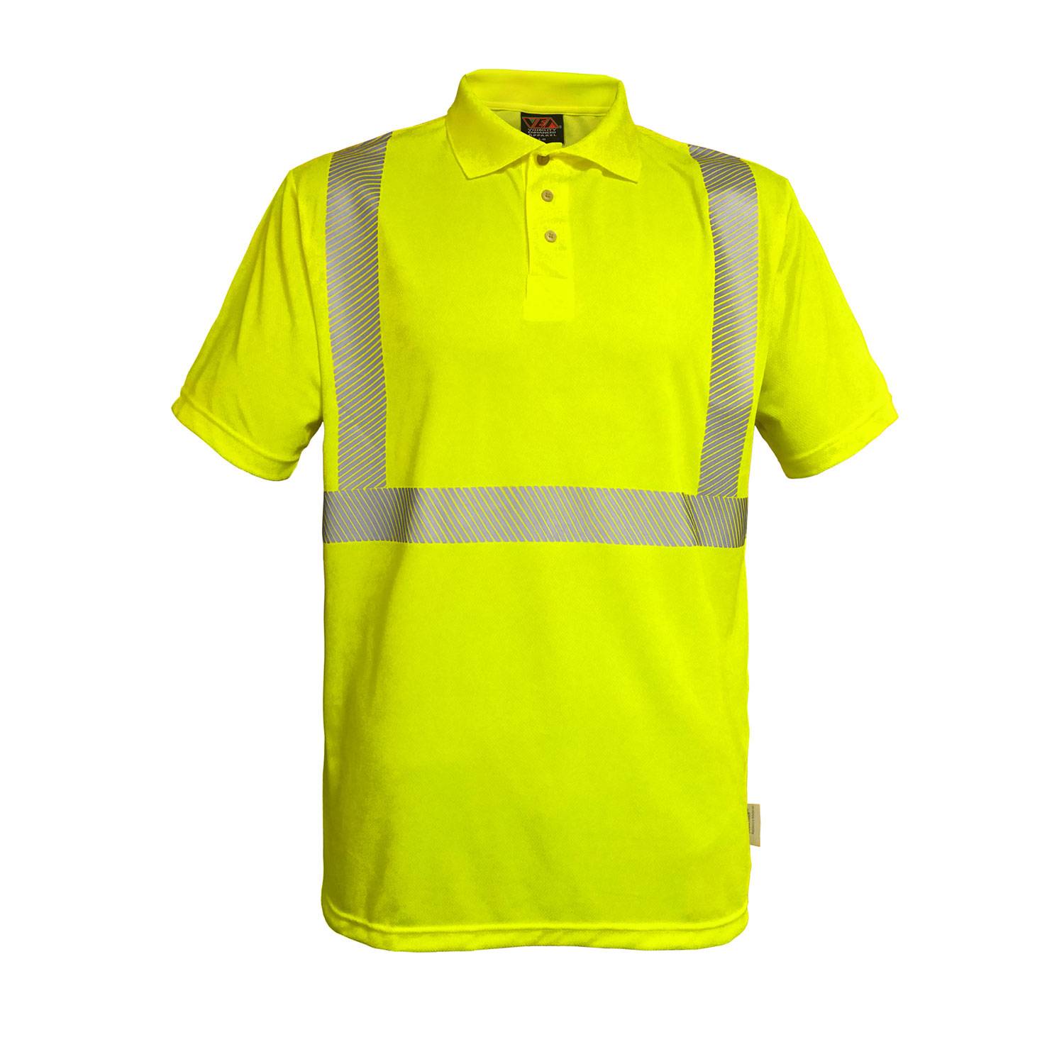 REFLECTIVE APPAREL CLASS 2 SHORT SLEEVE BIRDSEYE POLO WITH C