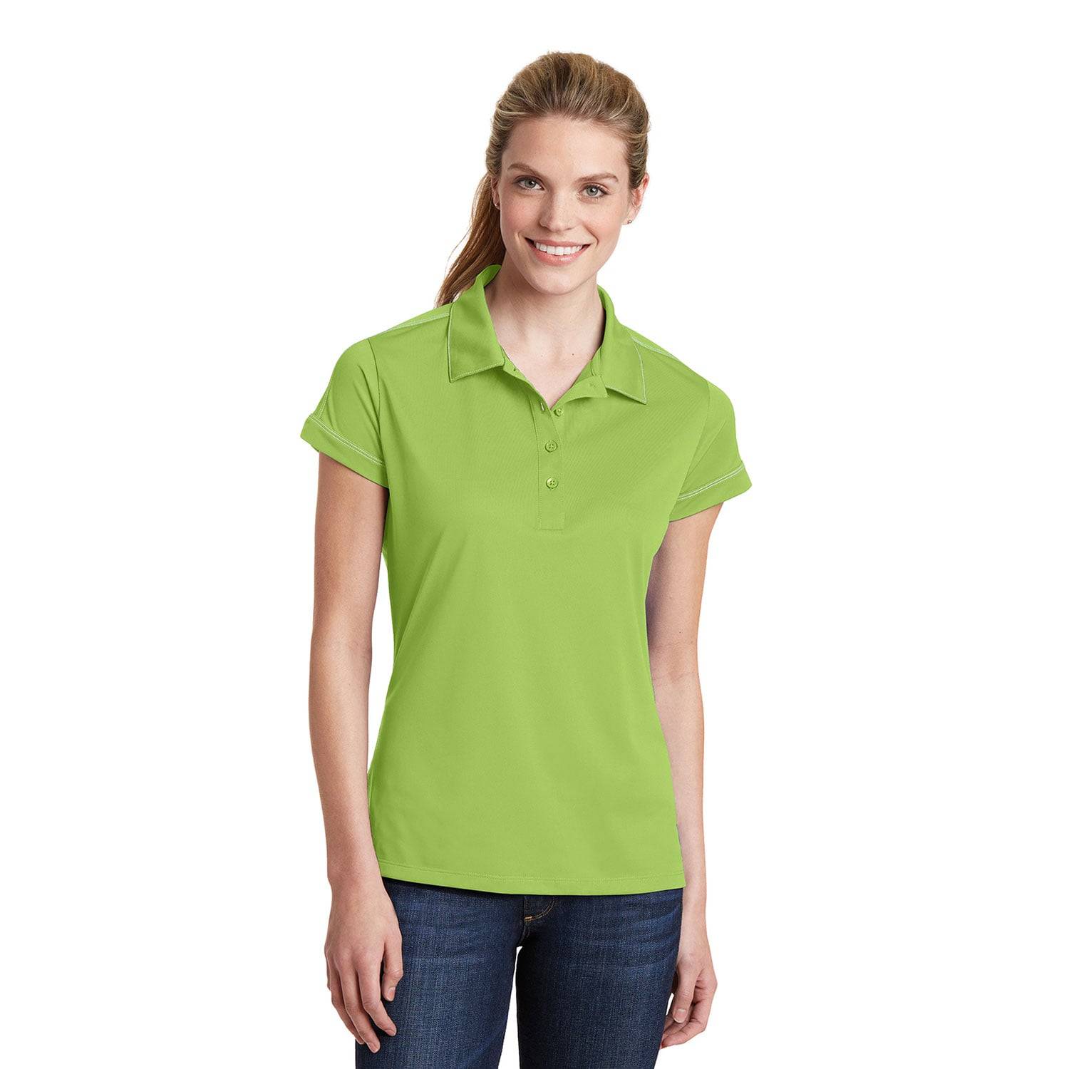 Sport-Tek Ladies Contrast Stitch Micropique Sport-Wick Polo