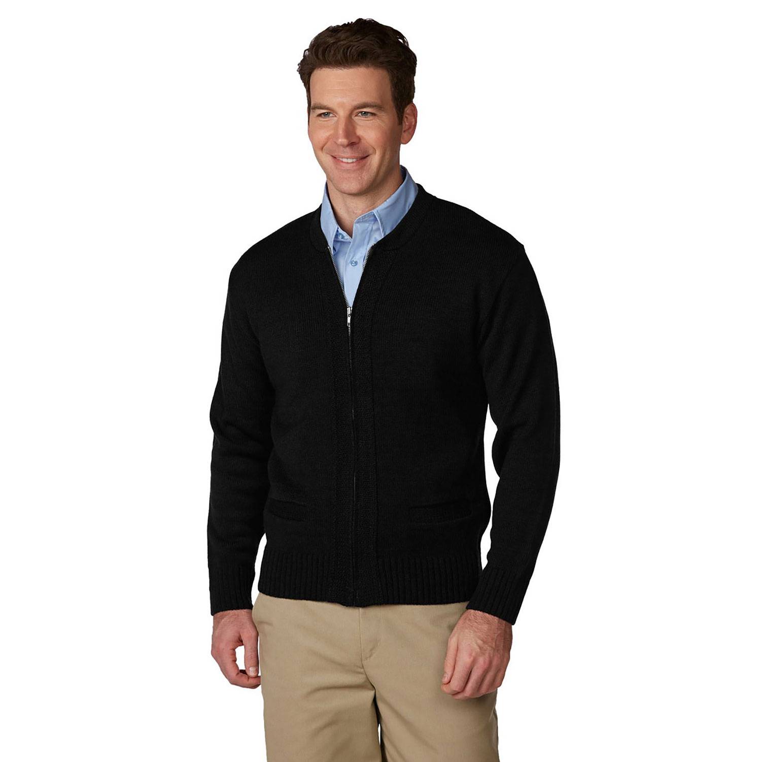 A+ CAREER APPAREL UNISEX HEAVYWEIGHT ZIP-FRONT CREWNECK CARD