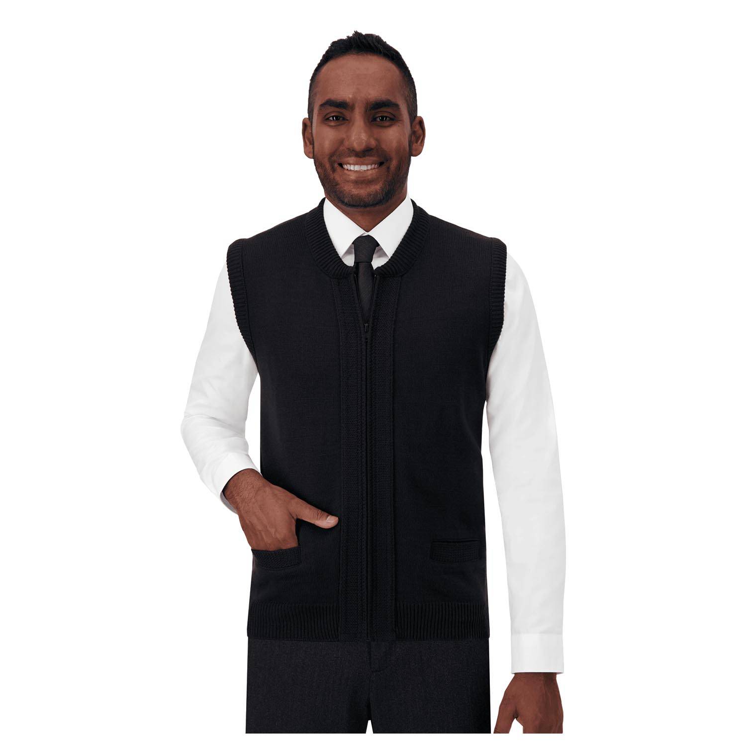 COBMEX UNISEX CREW NECK ZIP FRONT VEST