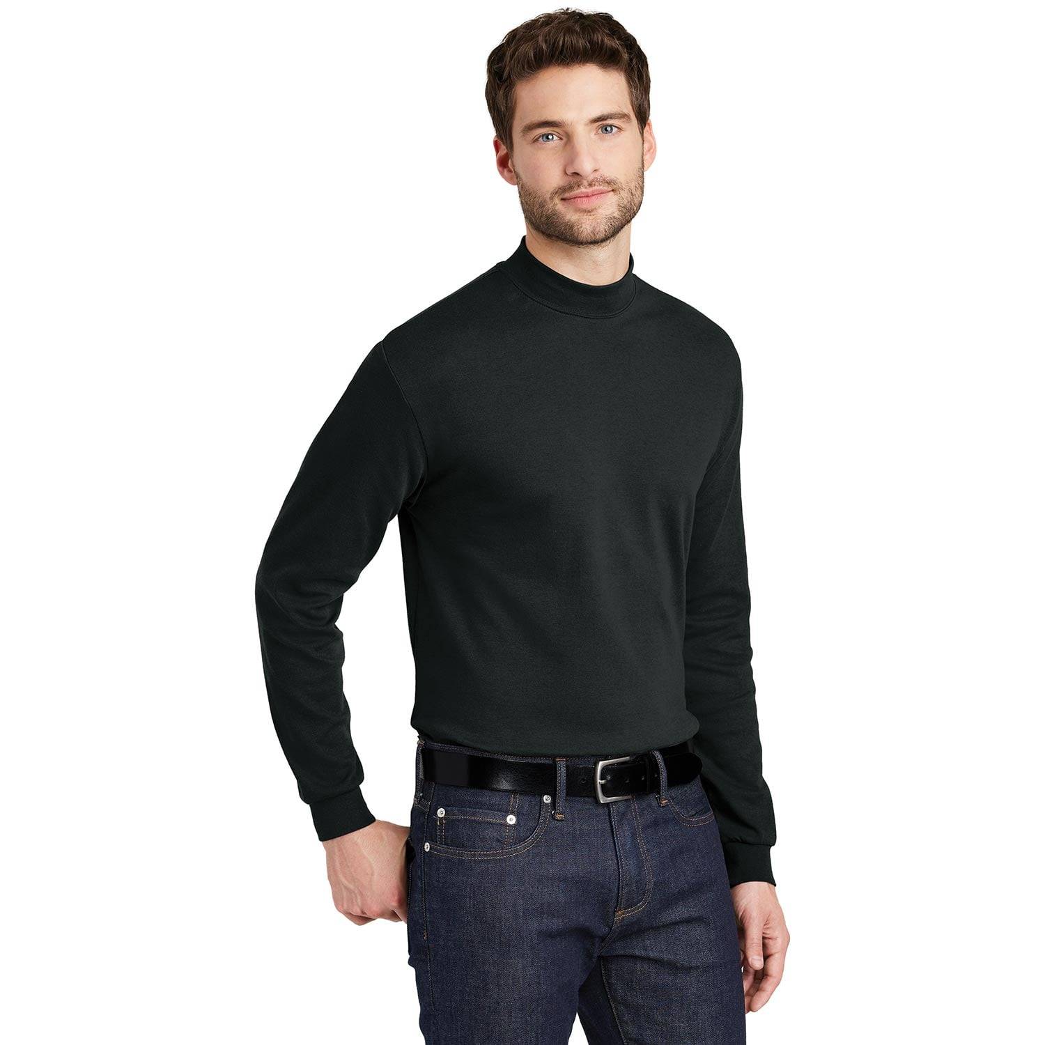 SANMAR PORT AUTHORITY INTERLOCK KNIT MOCK TURTLENECK