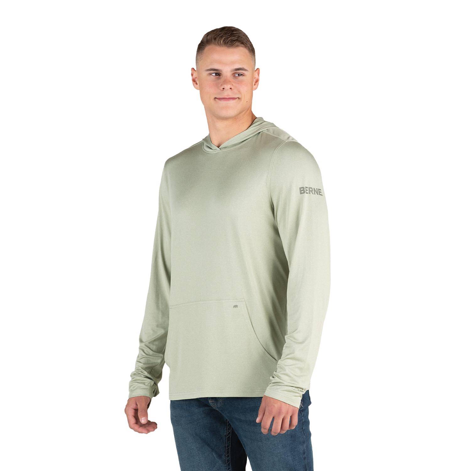 BERNE MEN'S LONG SLEEVE HOODED UPF SUN SHIRT