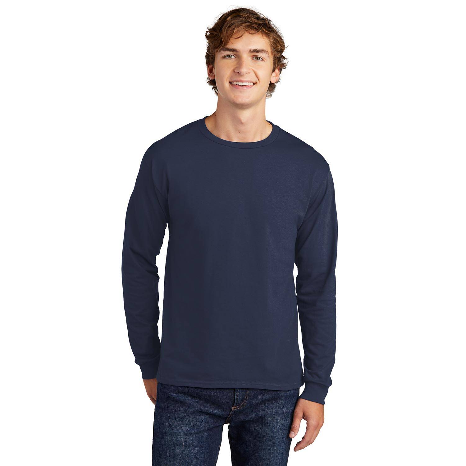 HANES ESSENTIAL-T COTTON LONG SLEEVE T-SHIRT