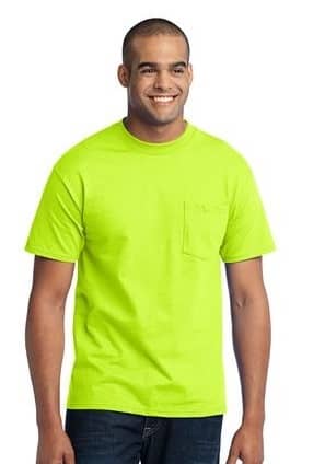 PORT & CO COTTON/POLY S/S T-SHIRT WITH POCKET