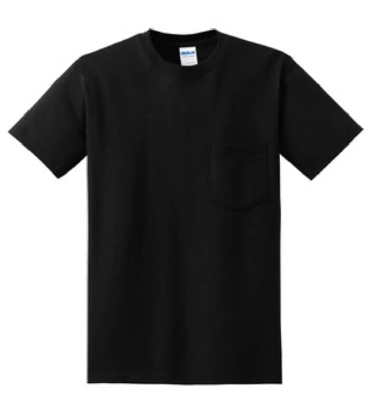 GILDAN COTTON T SHIRT WITH POCKET