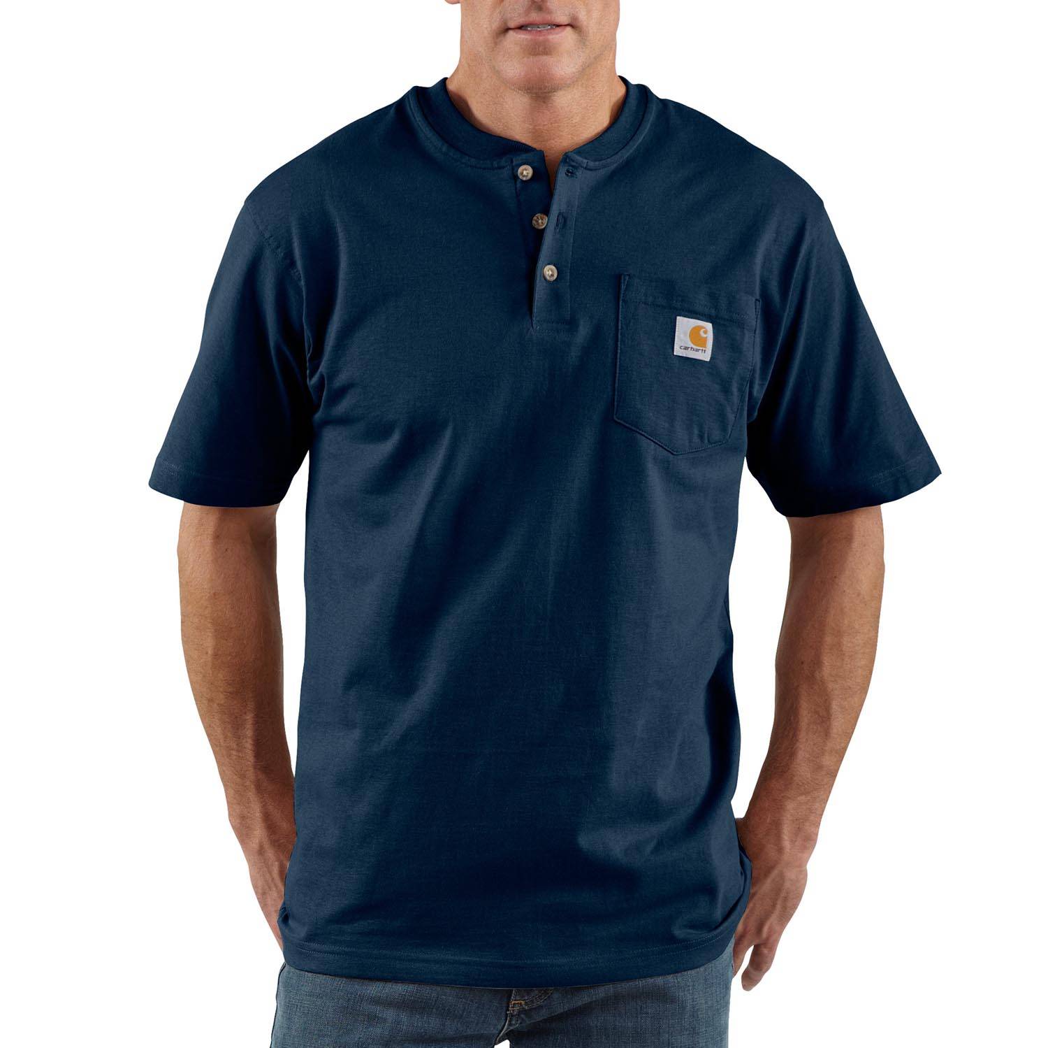 CARHARTT LOOSE FIT HEAVYWEIGHT SHORT SLEEVE POCKET HENLEY T-