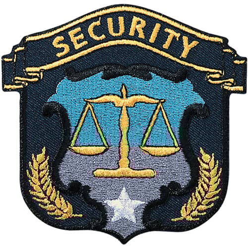 Penn Emblem Security Emblem with Scales of Justice