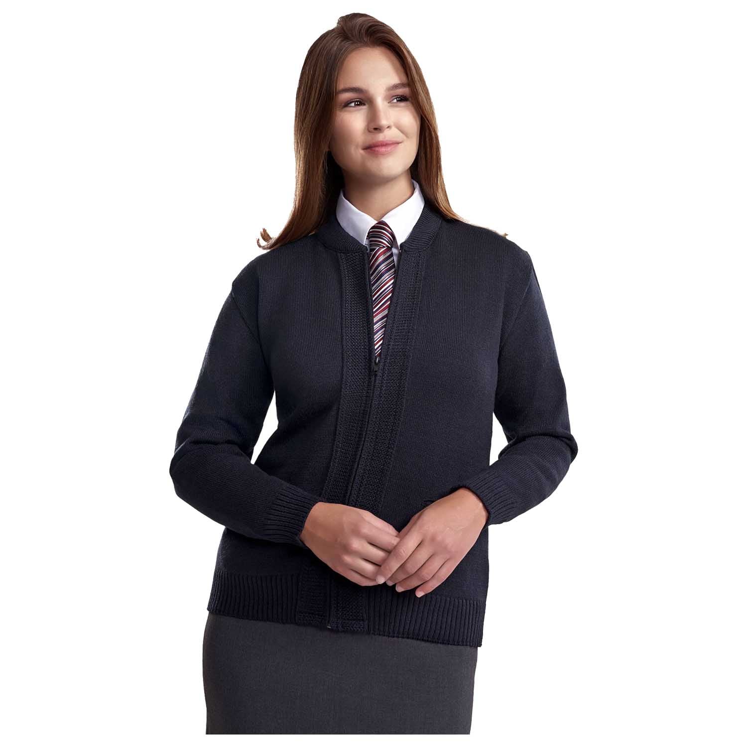 COBMEX UNISEX CREW NECK ZIP FRONT CARDIGAN SWEATER