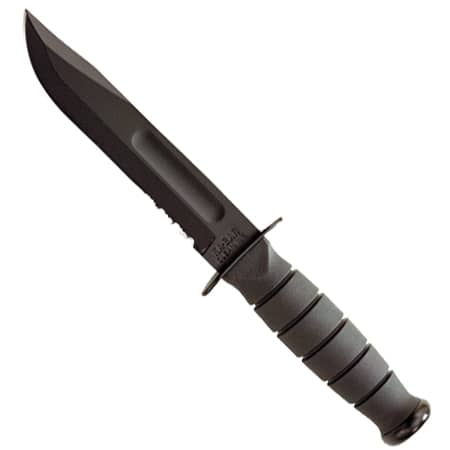 Ka-Bar Short Black Fighting Knife Plain Edge with Kydex Shea
